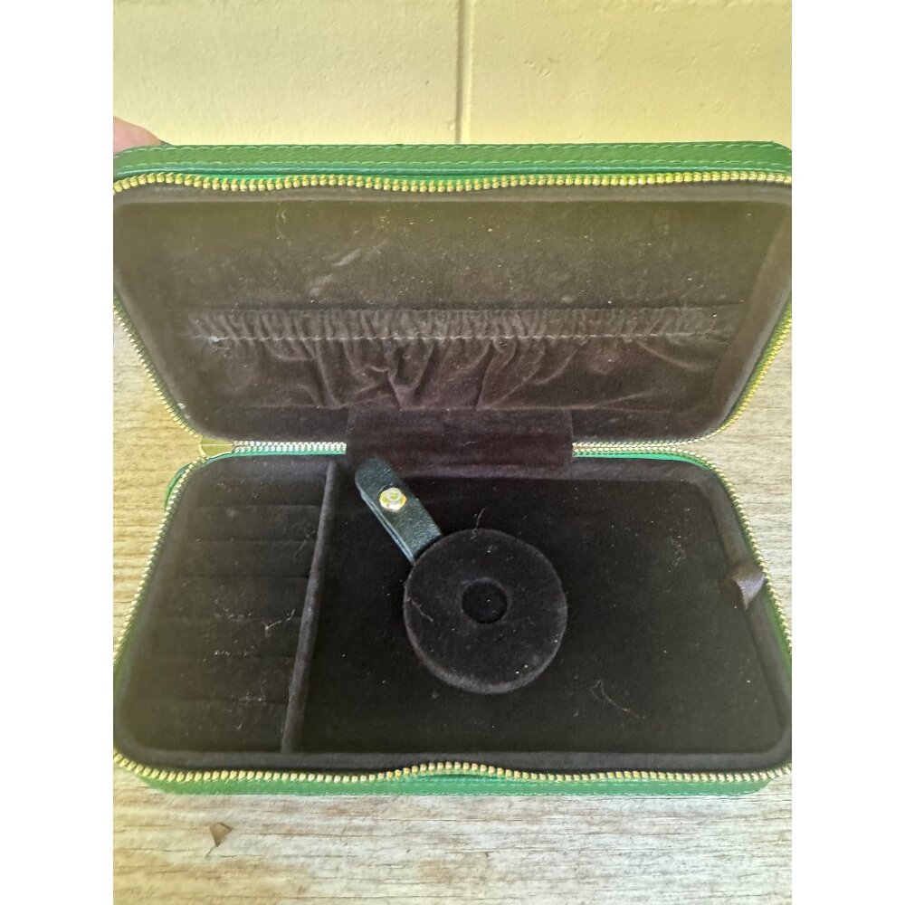 Pandora Limited Edition Green Leather Jewelry Organizer Travel Box No Strap - Picture 4 of 6